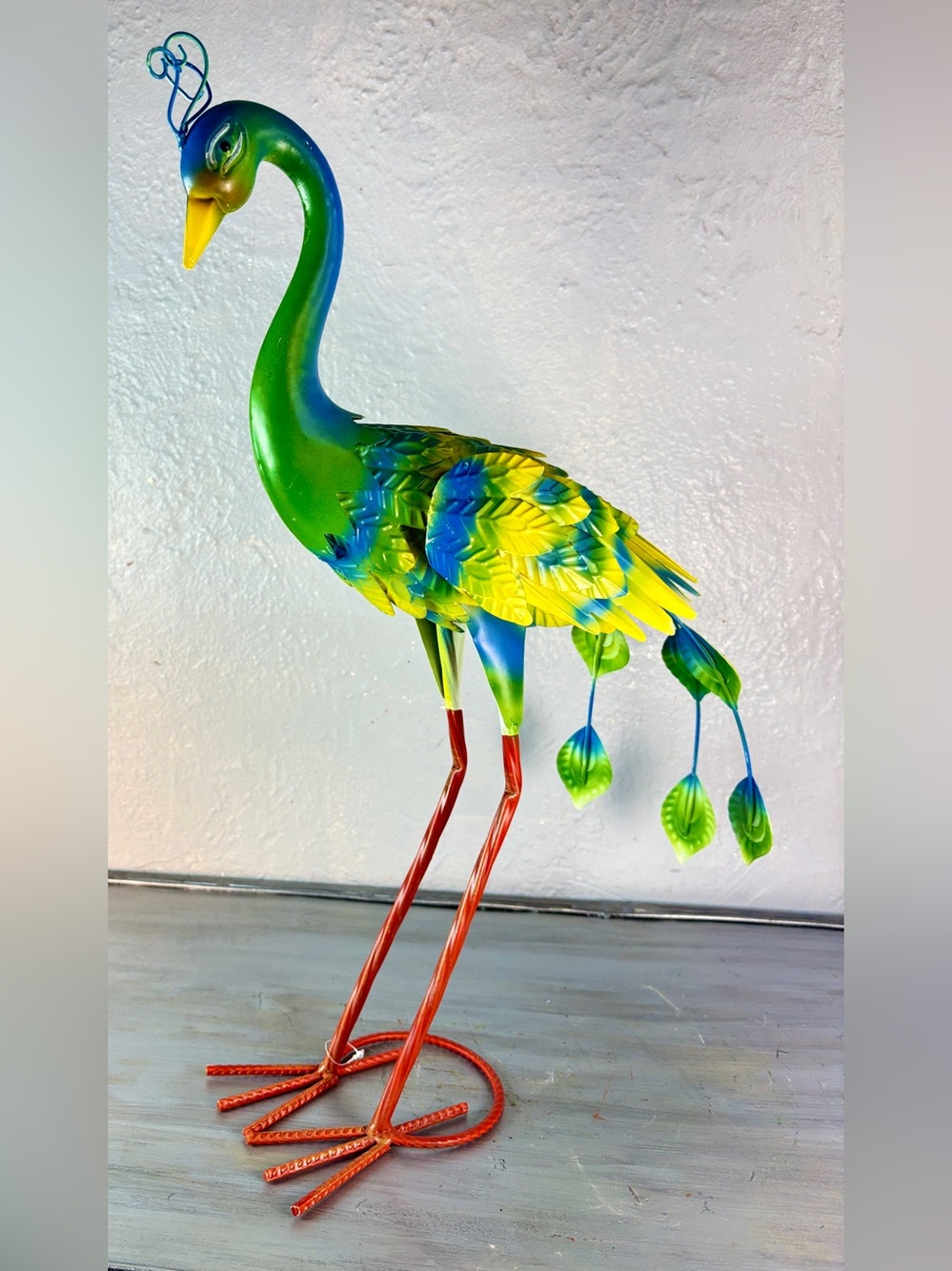 Indoor/outdoor Metal Peacock Garden Art Size 22” Tall